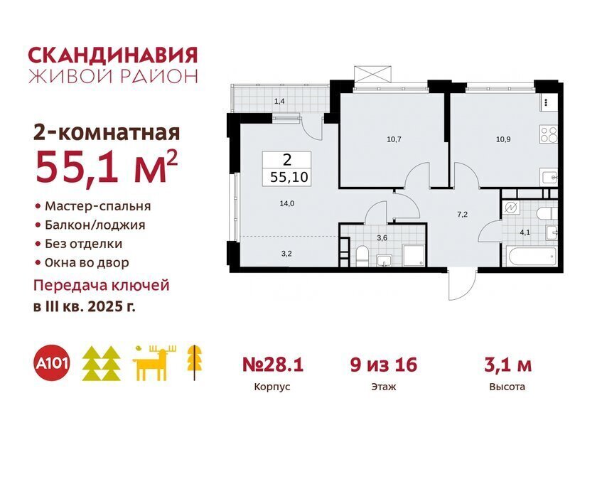 квартира г Москва п Филимонковское метро Коммунарка ТиНАО квартал № 167 фото 1