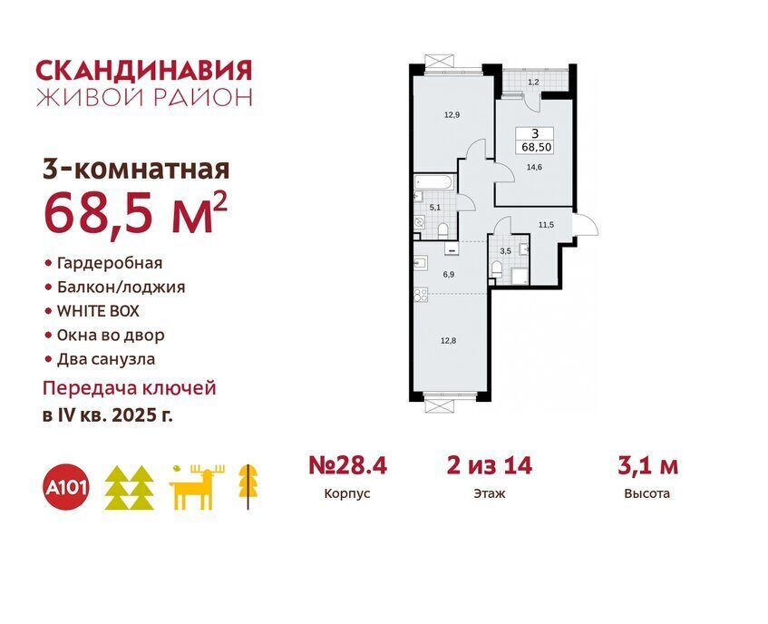 квартира г Москва п Филимонковское метро Коммунарка ТиНАО квартал № 167 фото 1