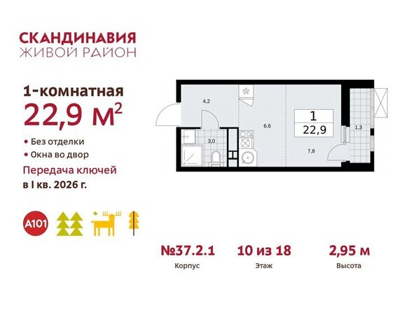 метро Бунинская аллея метро Коммунарка ТиНАО жилой комплекс Скандинавия, 37. 2.2 фото