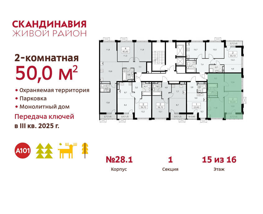 квартира г Москва п Филимонковское метро Коммунарка ТиНАО квартал № 167 фото 2