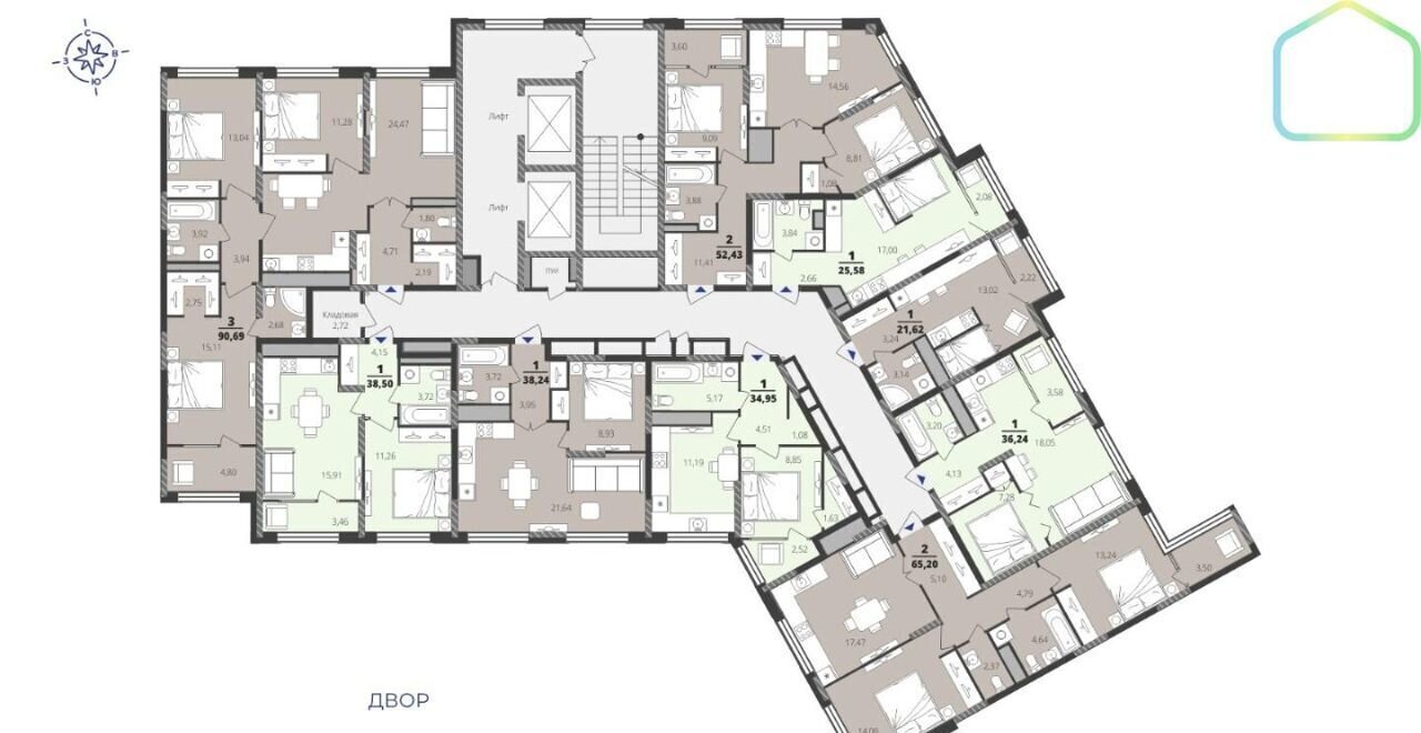 квартира г Рязань р-н Московский ЖК «Метропарк» Московское ш. /ул. Полина, жилые дома фото 3