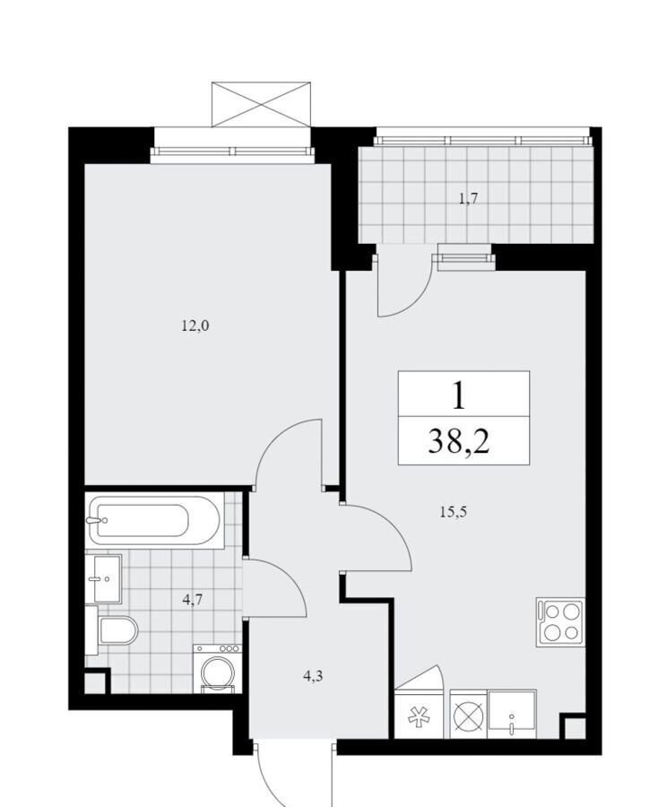 квартира г Москва метро Коммунарка Кв-л 160, д. 3, Московская область фото 2