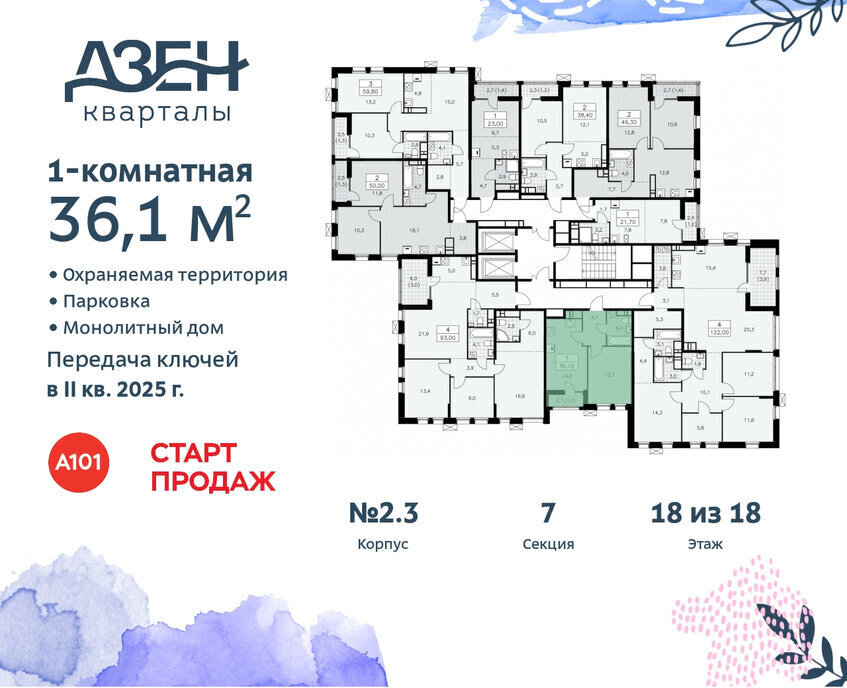 квартира г Москва метро Коммунарка ТиНАО ЖР «Дзен-кварталы» фото 2