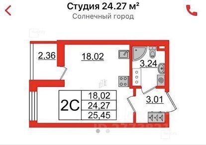 квартира г Санкт-Петербург пр-кт Будённого 19к/2 Красносельский район фото 2