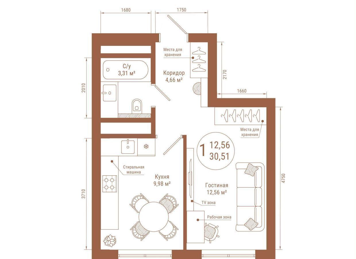 квартира г Уфа р-н Кировский ЖК «Divo Residence» фото 10