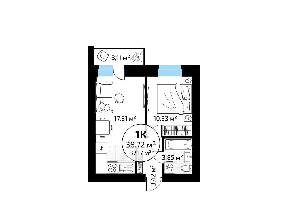 квартира г Самара п Мехзавод кв-л 1 р-н Красноглинский секц. 65-67 фото 1