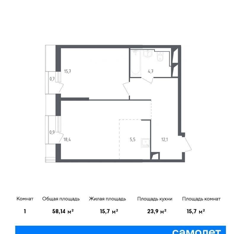 квартира г Москва метро Строгино ЖК «Спутник» корп. 19, Московская область, Красногорск фото 1