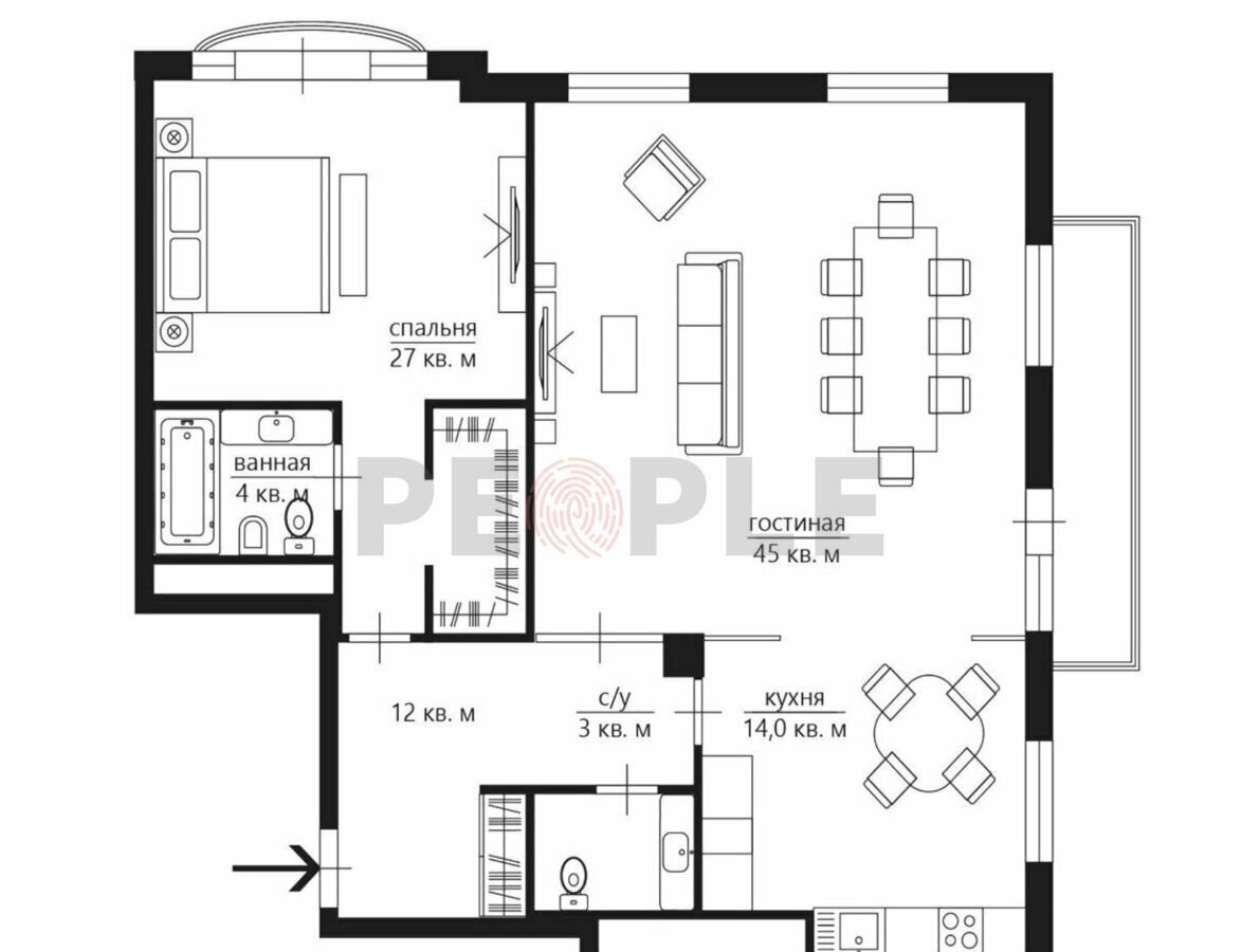 квартира г Москва метро Спортивная ул Ефремова 19к/1 квартал «Knightsbridge Private Park» муниципальный округ Хамовники фото 2