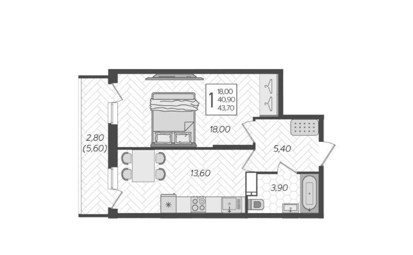 квартира г Краснодар р-н Прикубанский ул 3-я Трудовая 1/16 ЖК «Зеленодар» фото 2