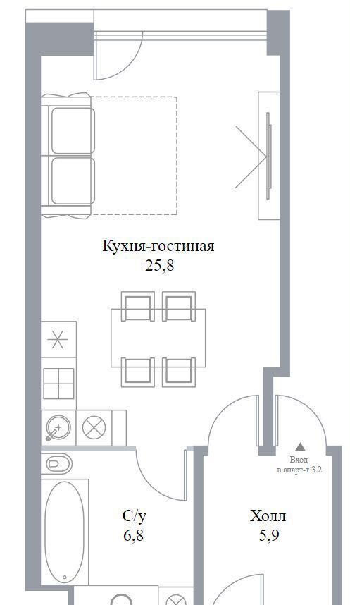 квартира г Москва метро Алексеевская пр-кт Мира 95 апарт-комплекс Hill8 муниципальный округ Останкинский фото 2