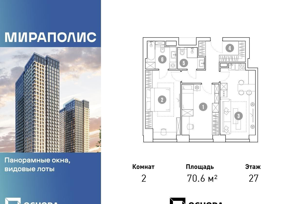 квартира г Москва метро Ростокино пр-кт Мира 222/2 2 квартал «МИРАПОЛИС» муниципальный округ Ярославский фото 1