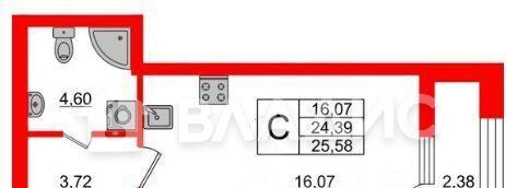 квартира г Санкт-Петербург метро Лесная пр-кт Полюстровский 75 ЖК «БелАрт» Финляндский округ фото 11