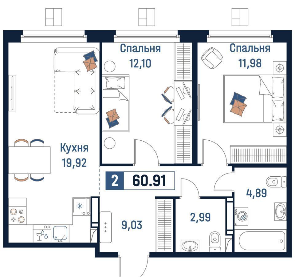 квартира р-н Всеволожский г Мурино ул Романовская 6 Девяткино, коп. 1 фото 1