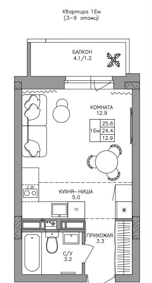 квартира г Пермь р-н Индустриальный ул Карпинского 53б ЖК «FORMAT» (Формат) фото 2