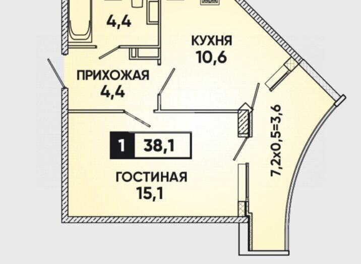 квартира г Краснодар р-н Прикубанский микрорайон Достояние фото 2