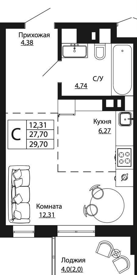 квартира г Ростов-на-Дону р-н Пролетарский ул Текучева ЖК «Текучев» з/у 370/2 фото 1