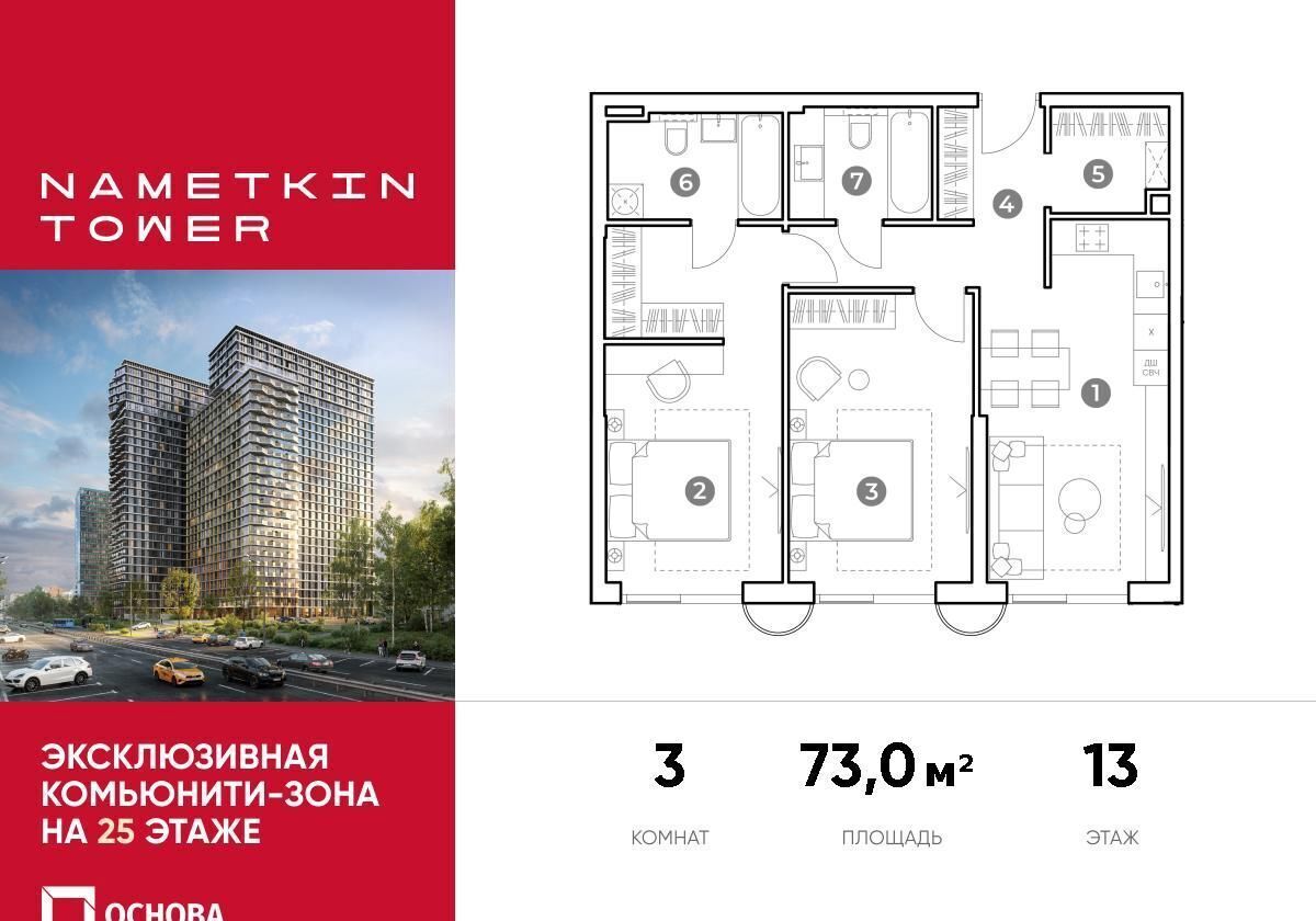 квартира г Москва метро Новые Черемушки ул Намёткина «NAMETKIN TOWER» (Наметкин Тауэр) «NAMETKIN TOWER» фото 1