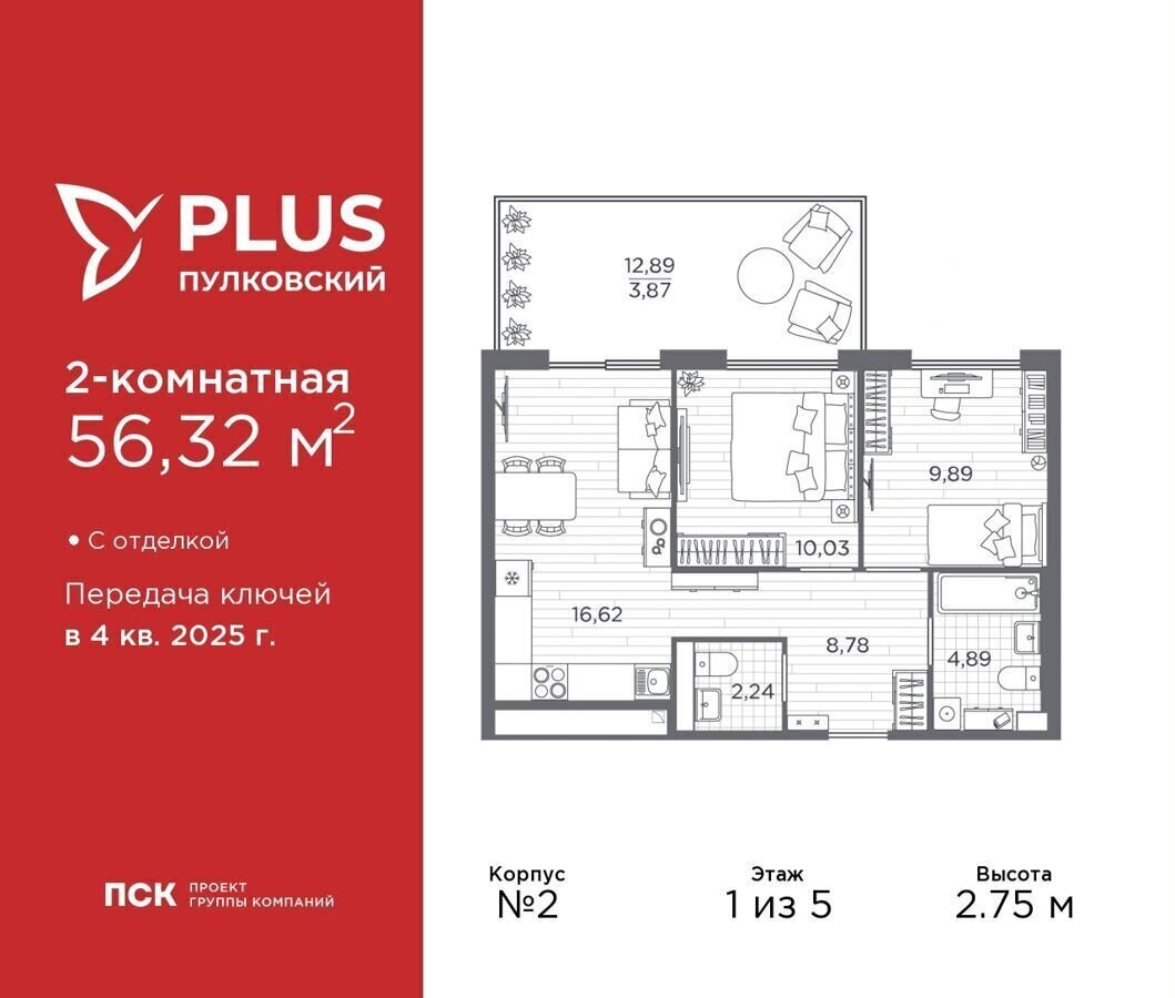 квартира г Санкт-Петербург р-н Московский ш Пулковское 24 ЖК Пулковский округ Пулковский меридиан фото 1