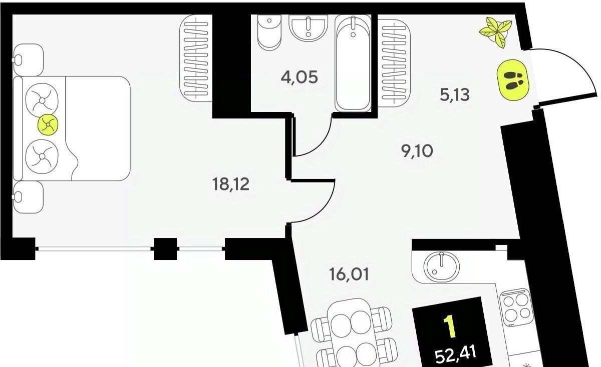 квартира г Тюмень р-н Центральный ЖК Дивный Квартал у Озера фото 1