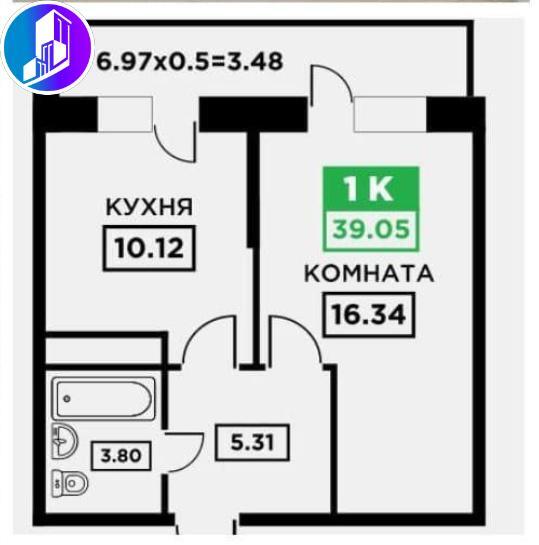 квартира г Краснодар р-н Карасунский ул им. Снесарева 17/1к 2 фото 8