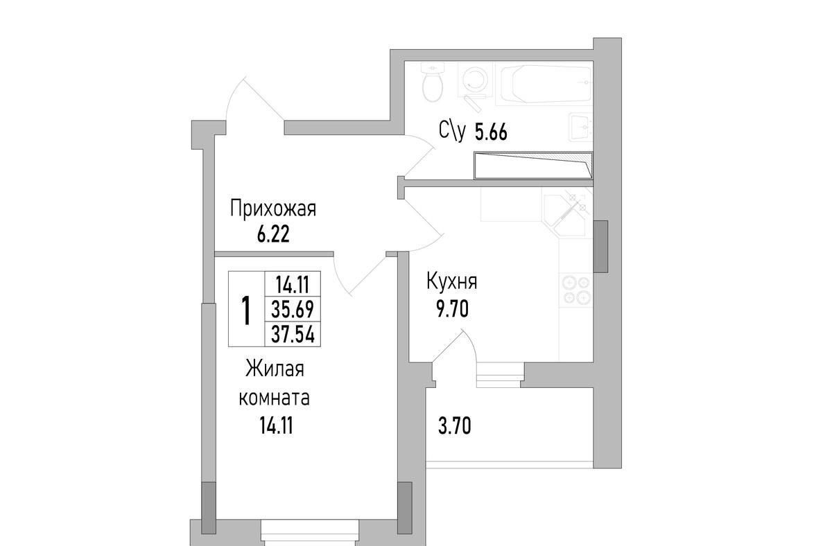 Продам однокомнатную новостройку на проспекте Труда 139б в Коминтерновском  районе в городе Воронеже 37.0 м² этаж 14/19 4900000 руб база Олан ру  объявление 124617484