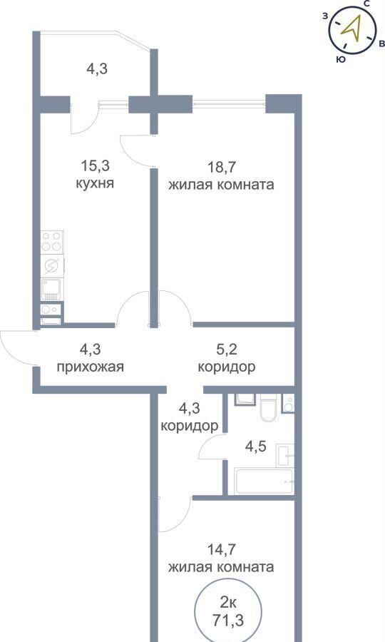 квартира г Нефтеюганск мкр 17-й 9 фото 1