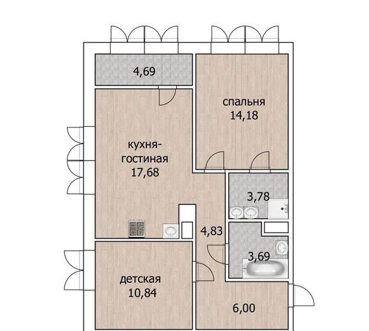 квартира ул Сергея Джанбровского 17к/2 Тюмень фото