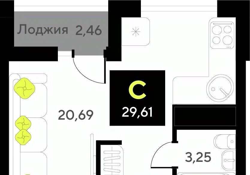 квартира г Тюмень р-н Центральный ЖК «‎Окинава» Центральный административный округ фото 1