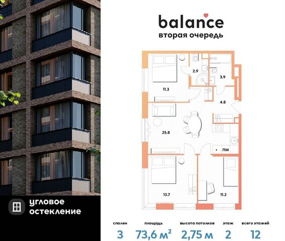 метро Окская пр-кт Рязанский 26/1 ЖК balance корп. 2 фото