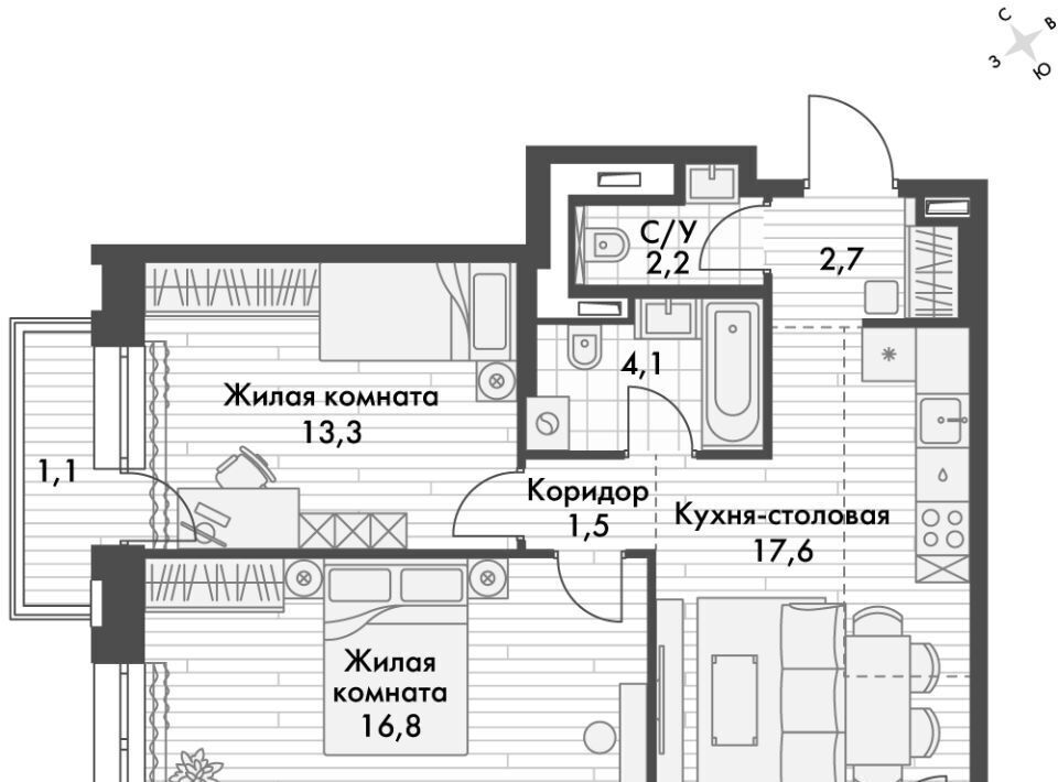 квартира г Владивосток р-н Ленинский ул Крылова 10 ЖК «Философия» фото 1