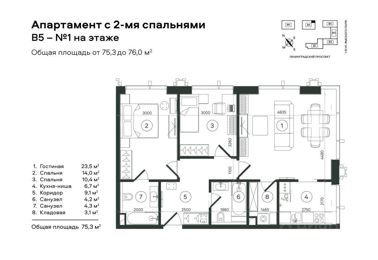 квартира г Москва ЗАО Беговой пр-кт Ленинградский 8 с 10, Московская область фото 1