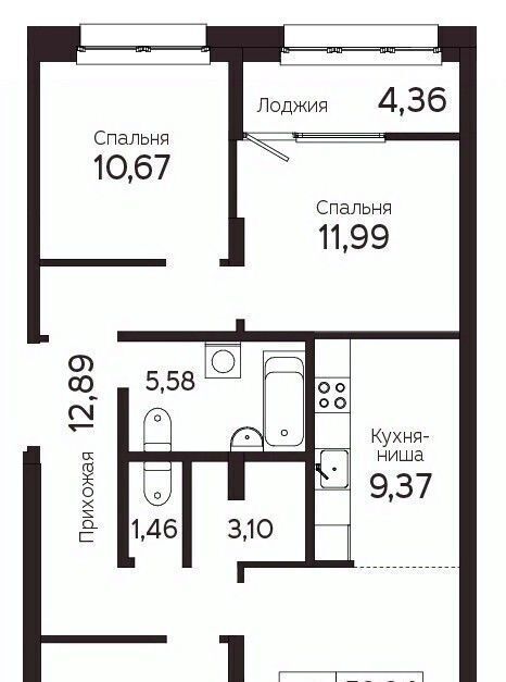 квартира г Томск р-н Советский пр-кт Комсомольский 48б фото 1