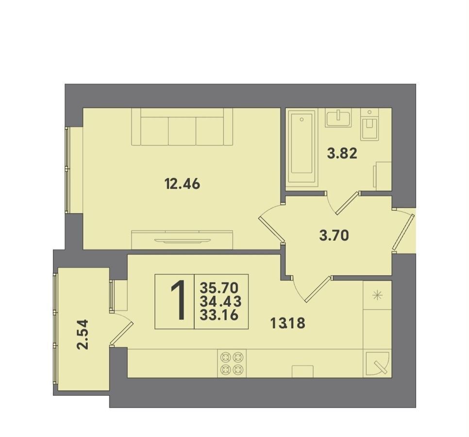 квартира г Калининград р-н Московский ул Крейсерская 13 корп. 1 фото 2