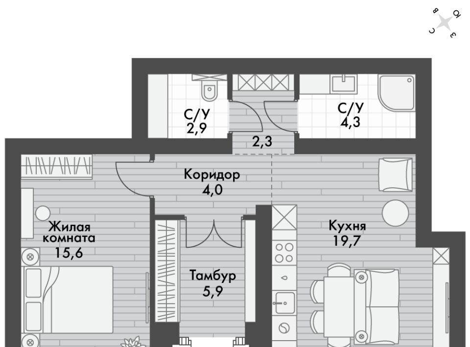 квартира р-н Зеленодольский п Октябрьский Октябрьское с/пос, Северный Вокзал фото 1