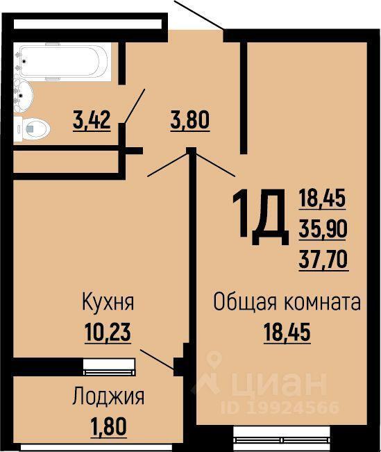 квартира г Краснодар р-н Прикубанский ул Заполярная 37/5 Жилой комплекс «На Красных Партизан-2» фото 1