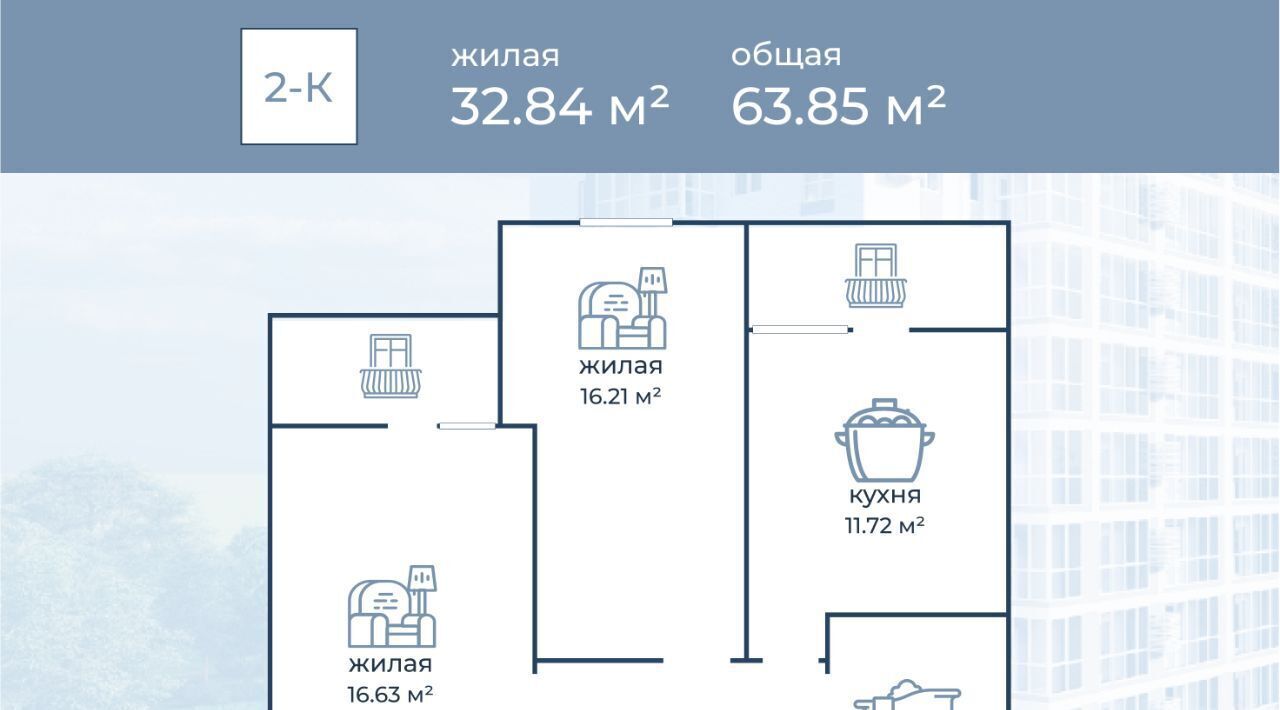 Продам двухкомнатную новостройку на улице Горишного 98 в Краснооктябрьском  районе в городе Волгограде 60.0 м² этаж 9/11 6329367 руб база Олан ру  объявление 124923116