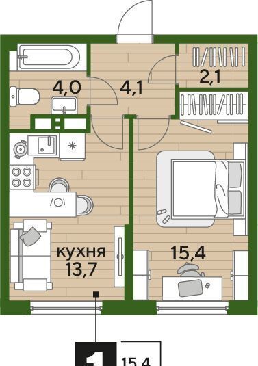 квартира г Краснодар р-н Прикубанский ул Красных Партизан 4 Мкр. «DOGMA PARK» фото 2