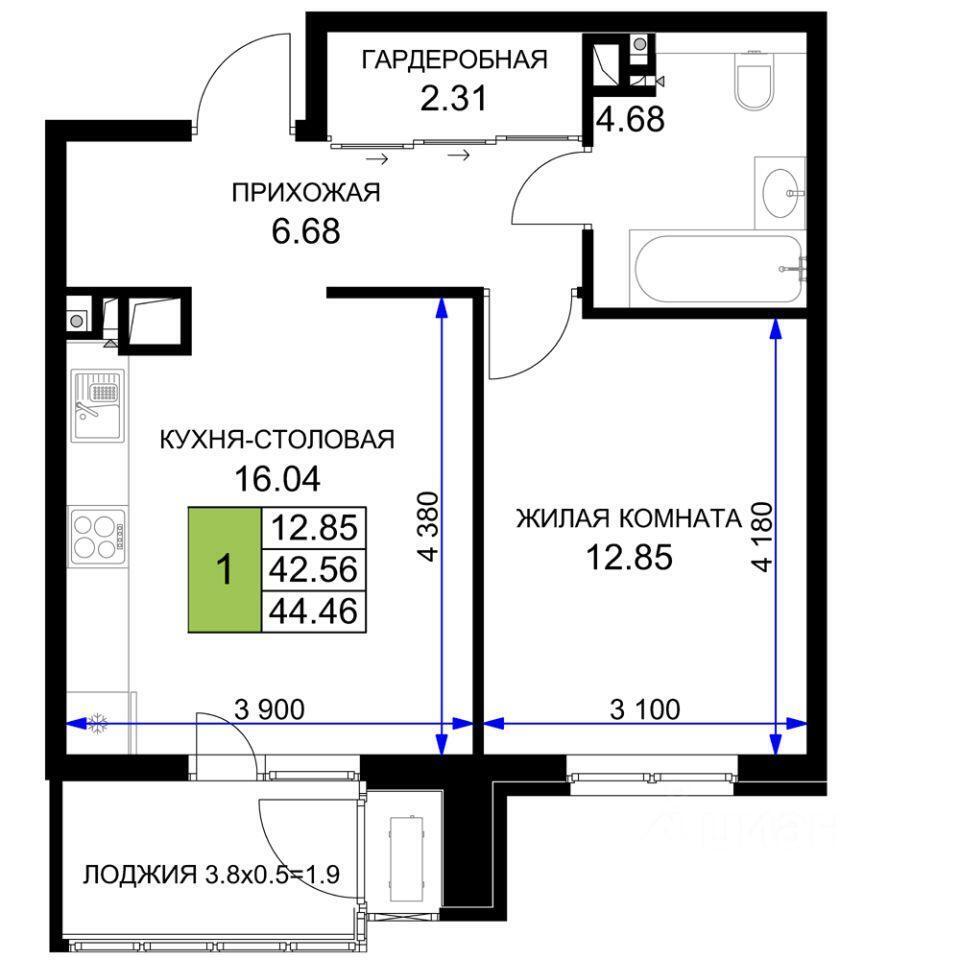 квартира г Краснодар р-н Центральный пл Главная городская фото 1