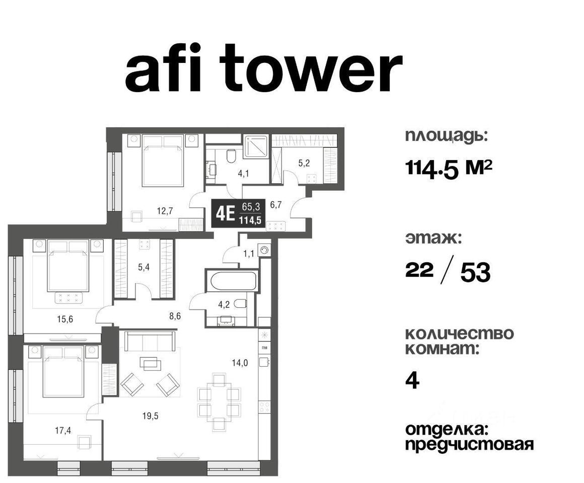 квартира г Москва метро Свиблово СЗАО проезд Нансена 3 ЖК AFI Tower Московская область фото 1