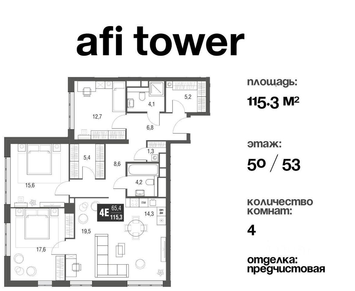 квартира г Москва метро Свиблово СЗАО проезд Нансена 3 ЖК AFI Tower Московская область фото 1