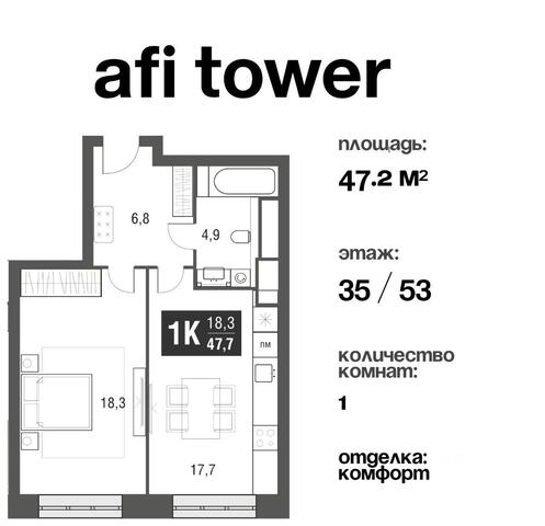 квартира метро Свиблово СЗАО проезд Нансена 3 ЖК AFI Tower Московская область фото