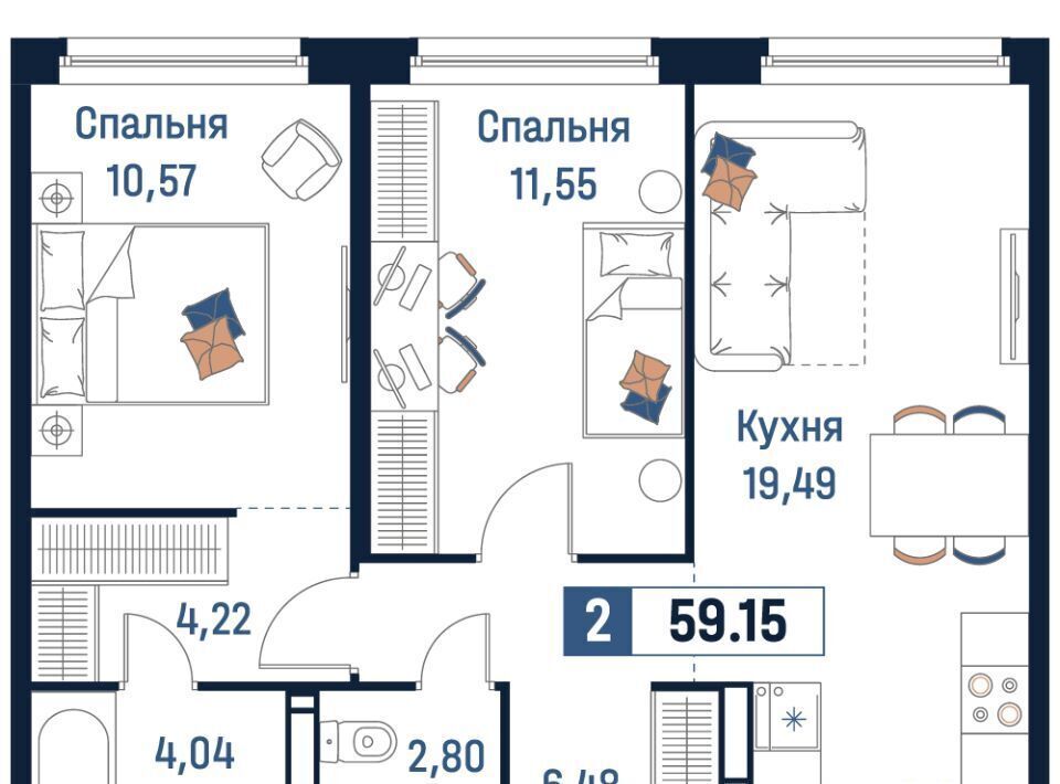 квартира р-н Всеволожский г Мурино Девяткино фото 1