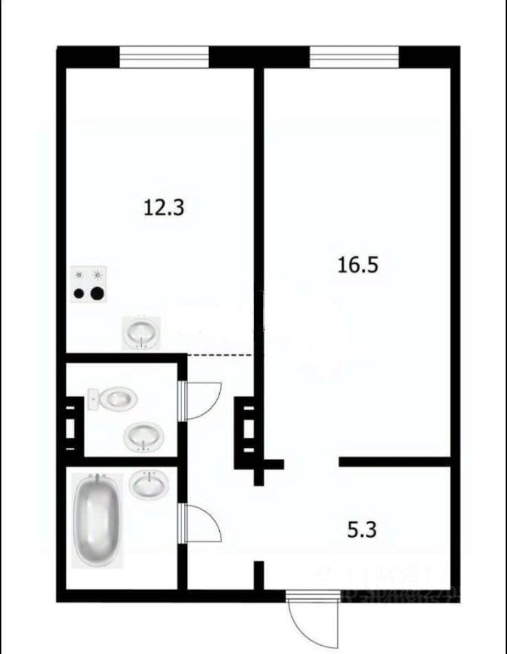 квартира г Новосибирск р-н Октябрьский Плющихинский Tatyany Snezhinoy St, 41 корпус 1, Novosibirsk, Novosibirskaya oblast, Russia, 630133 фото 13