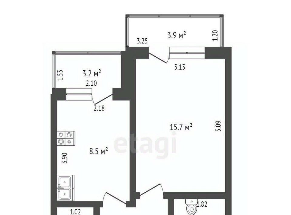 квартира г Ростов-на-Дону р-н Первомайский Темерник ул Думенко 11г фото 23