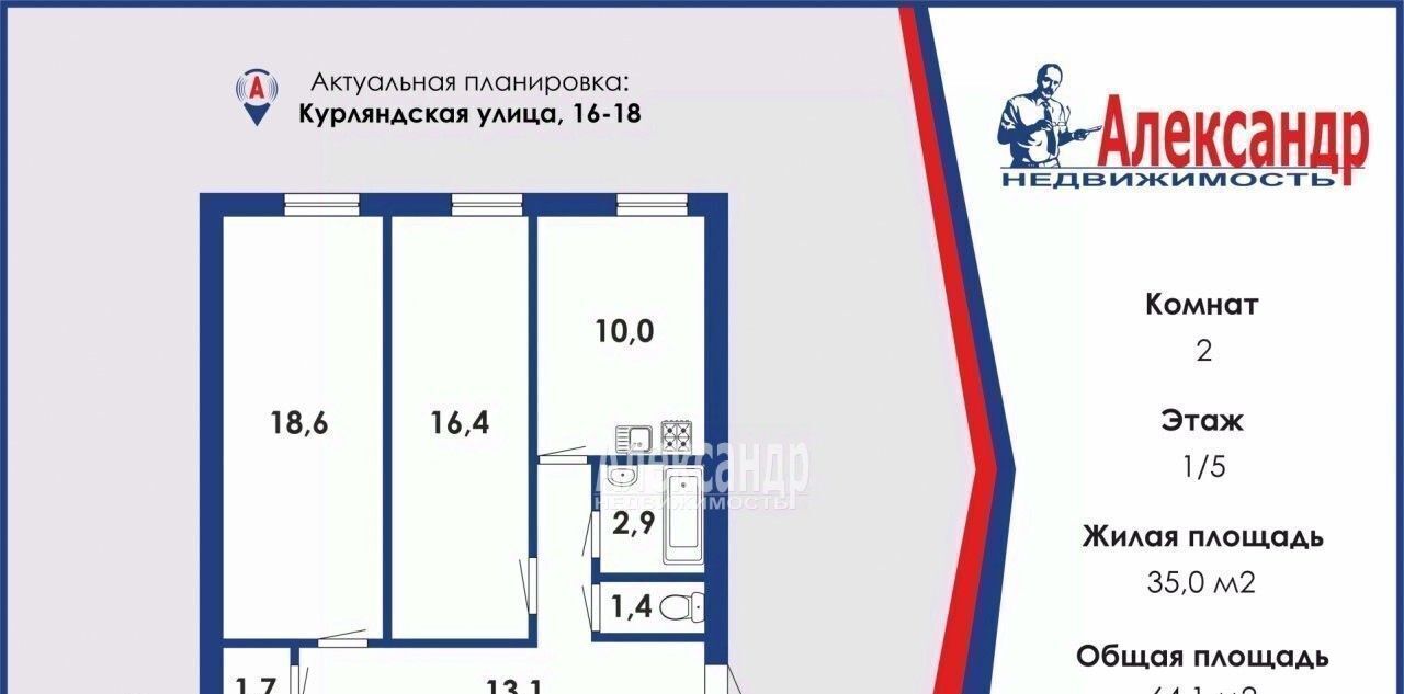 квартира г Санкт-Петербург метро Балтийская ул Курляндская 16/18в фото 1