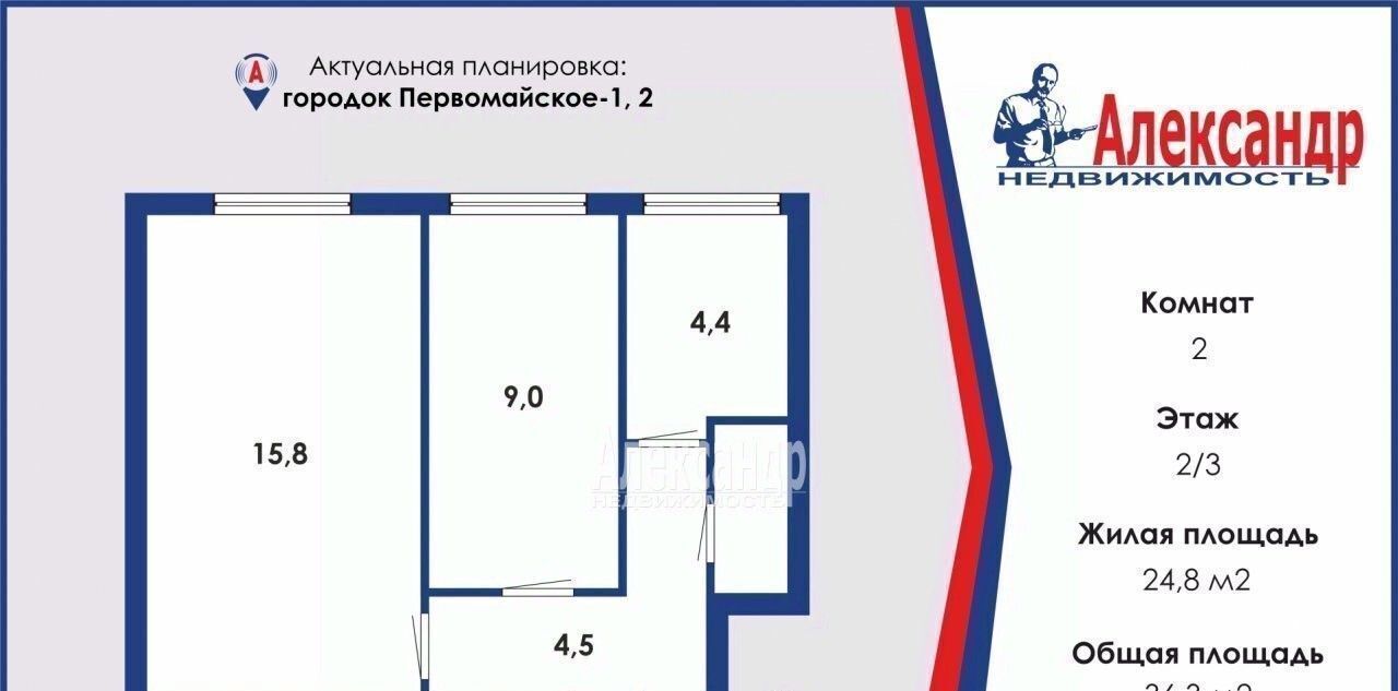 квартира р-н Выборгский Рощинское городское поселение, Первомайское-1 городок, Беговая, 2 фото 2