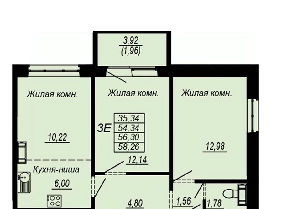 квартира г Хабаровск р-н Индустриальный Южный микрорайон ул Рокоссовского фото 1