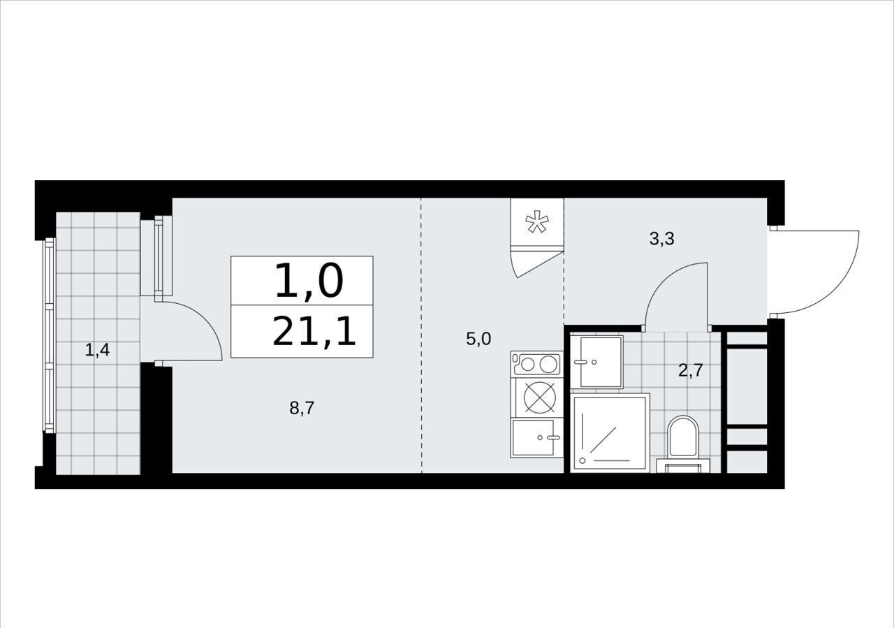 квартира г Москва метро Коммунарка Кв-л 160, д. 3, Московская область фото 2