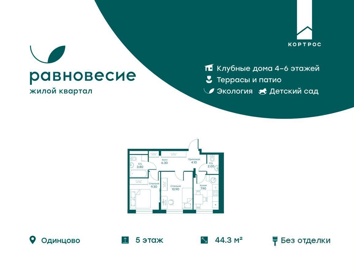 квартира городской округ Одинцовский с Перхушково ЖК «Равновесие» с/п Жаворонковское, корп. 4, Лесной Городок фото 1