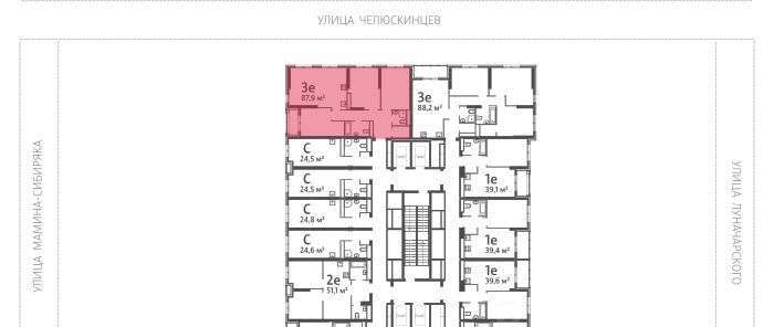 квартира г Екатеринбург Уральская Центральный ЖК «Азина 16» жилрайон фото 2